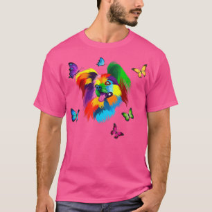 farbiger Papillon Hund bunt Papillon butterf T-Shirt