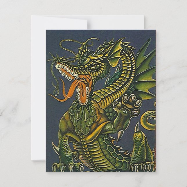 Farbiger Party Dragon ~Anpassen dieser Einladungen (Vorderseite)