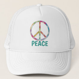 Farbiger Peace Symbol Design Hat Truckerkappe