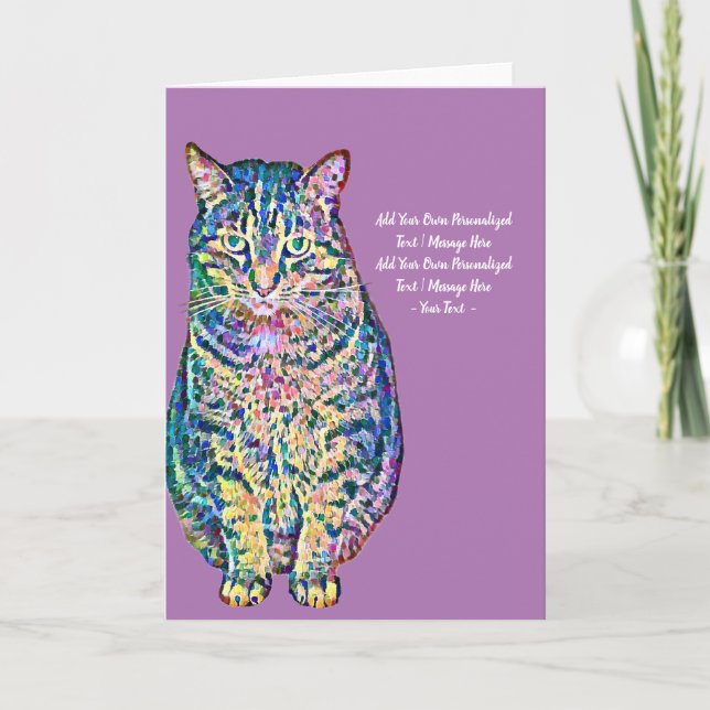 Farbiger Personalisierter Text der Katze im Innere Karte (Vorderseite)