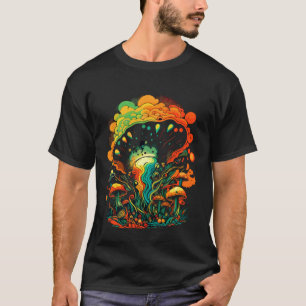 Farbiger Pilz. Orange Grün ROT Gelb, Spaß Hi T-Shirt
