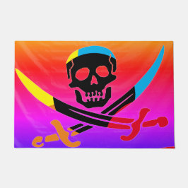 Farbiger Piratenschädel Fußmatte