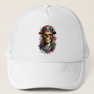 Farbiger Piratenschädel Truckerkappe