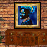 Farbiger Pop Art African Man 2 Acryl Wandkunst<br><div class="desc">Elegante Akrylkunst,  mit einer hübschen Porträtfotografie afrikanischer Künstler,  in einer Imitat-Folie mit blauen und goldenen Pop-Stil. Eine schöne Ergänzung zur Zimmerdekoration.</div>