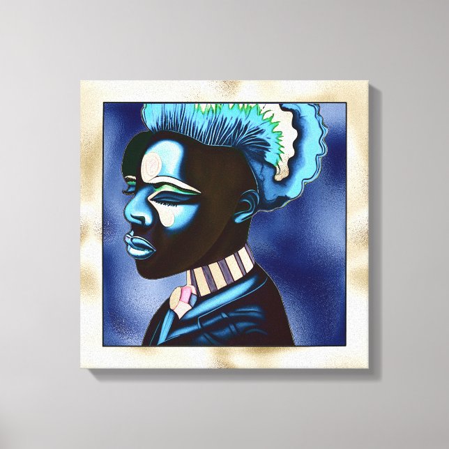 Farbiger Pop Art African Man Leinwanddruck (Vorderseite)