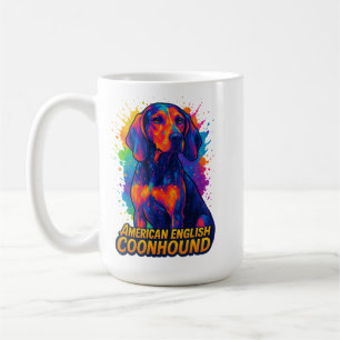 Farbiger Pop Art American English Coonhound Kaffeetasse