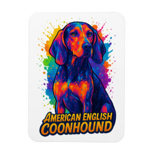 Farbiger Pop Art American English Coonhound Magnet
