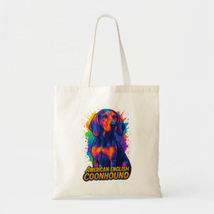 Farbiger Pop Art American English Coonhound Tragetasche