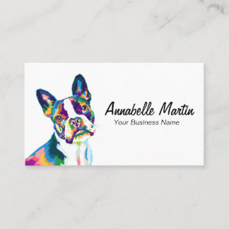 Farbiger Pop Art French Bulldog Visitenkarte