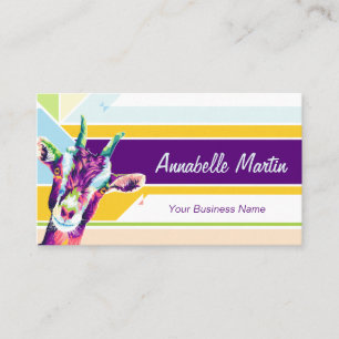 Farbiger Pop Art Goat Business Card Visitenkarte