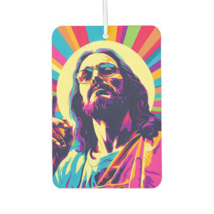 Farbiger Pop Kunst Cool Jesus Autolufterfrischer