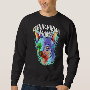 Farbiger Pop Portrait Chihuahua Dog Mama Mutter D Sweatshirt