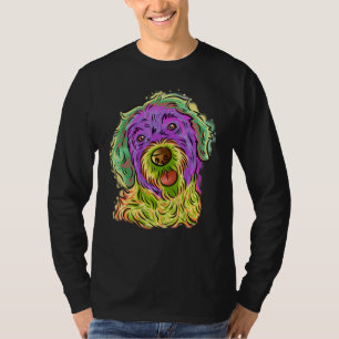 Farbiger Pop Portrait Portugiesischer Wasserdog Ma T-Shirt