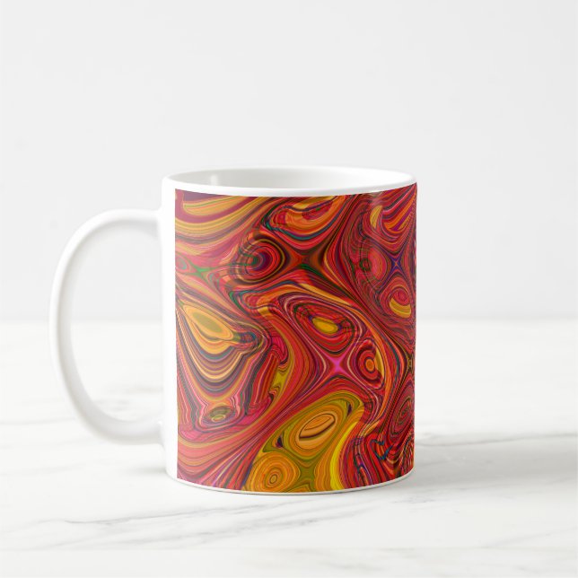 Farbiger psychedelischer Hintergrund aus Interweav Kaffeetasse (Links)