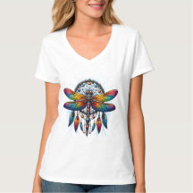 Farbiger psychedelischer Libellen-Traumfänger Boho
