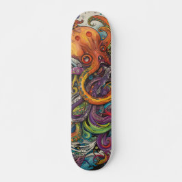 Farbiger psychedelischer Oktopus Skateboard