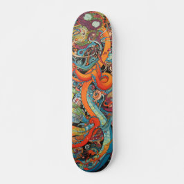Farbiger psychedelischer Oktopus Skateboard