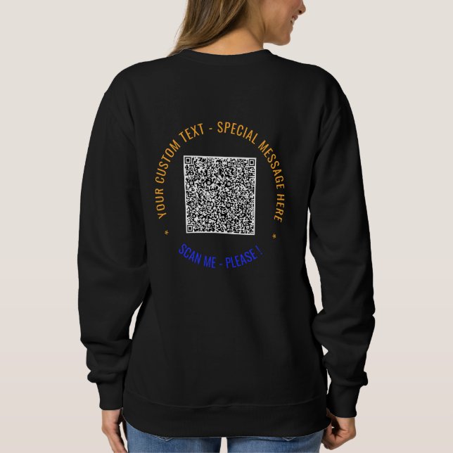 Farbiger QR-Code-Sweatshirt mit individuellem Text Sweatshirt (Rückseite)