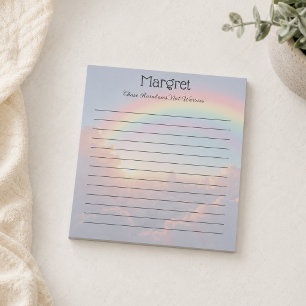 Farbiger Regenbogen Anpassbarer Name & Zitat Notizblock