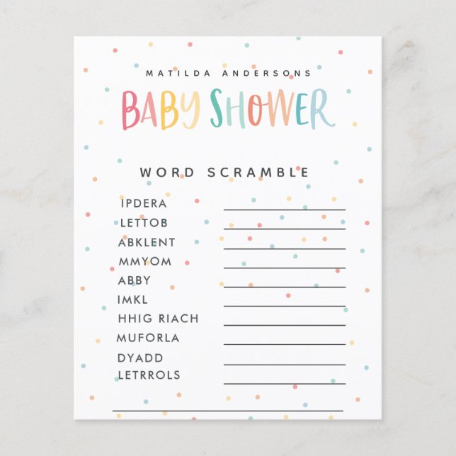 Farbiger Regenbogen-Babydusche Party Flyer (Vorne)