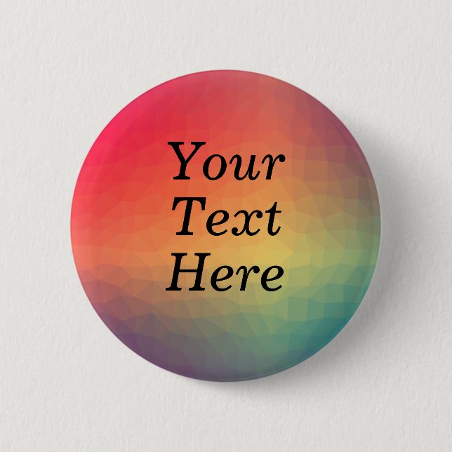 Farbiger Regenbogen-benutzerdefinierter Text Button (Vorderseite)