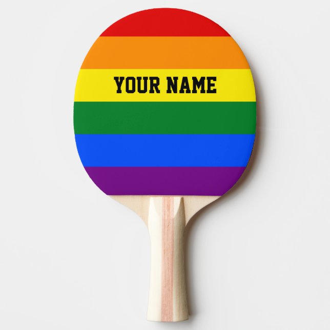 Farbiger Regenbogen-Benutzerdefinierter Text Tischtennis Schläger (Vorderseite)
