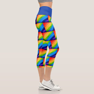 Farbiger Regenbogen Capri Leggings
