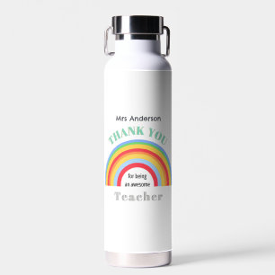 Farbiger Regenbogen Dankeschön Lehrergeschenk Trinkflasche