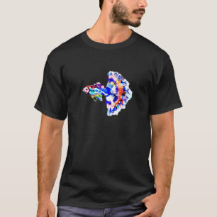 Farbiger Regenbogen-Guppy-Millionenfisch-Vater-Mut T-Shirt