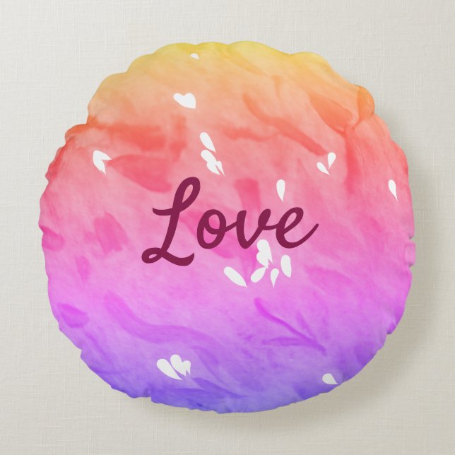Farbiger Regenbogen-Liebe-Stolz lgbtq Gay Muster T Rundes Kissen (Vorderseite)