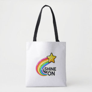 Farbiger Regenbogen mit Star Tasche