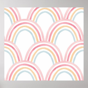 Farbiger Regenbogen Nahtlose Illustration Poster