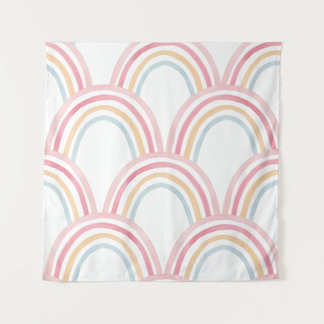 Farbiger Regenbogen Nahtlose Illustration Wandteppich (Vorderseite)