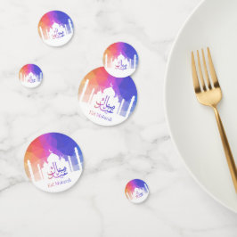 Farbiger Regenbogen Polygonal Eid Moschee Konfetti