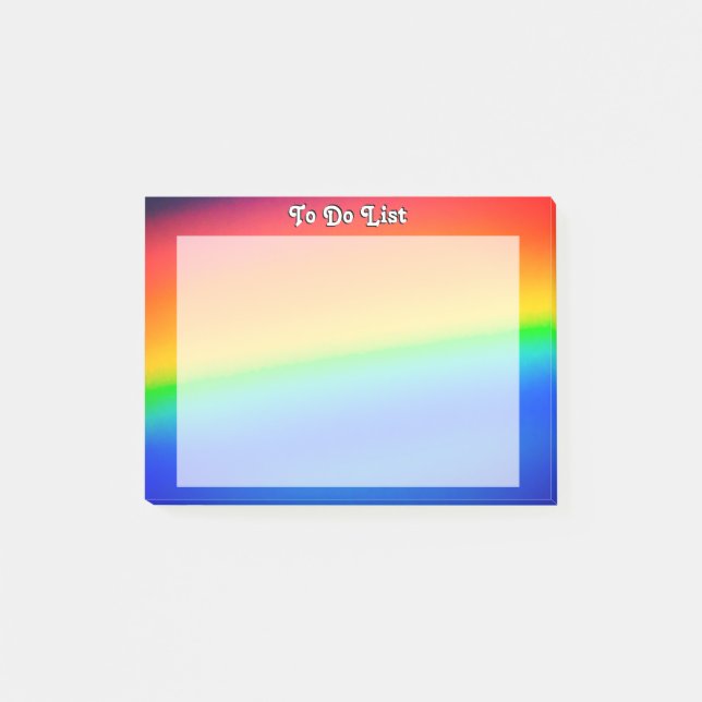 Farbiger Regenbogen Post-it Klebezettel (Vorderseite)