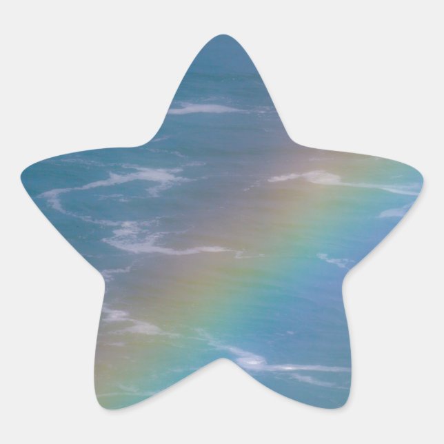 Farbiger Regenbogen Stern-Aufkleber (Vorderseite)