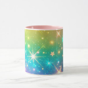 Farbiger Regenbogen Sternenraum Tasse