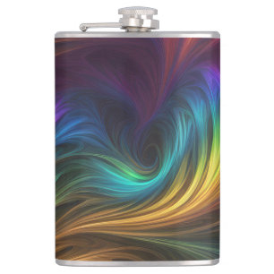 Farbiger Regenbogen-Swirl Flachmann