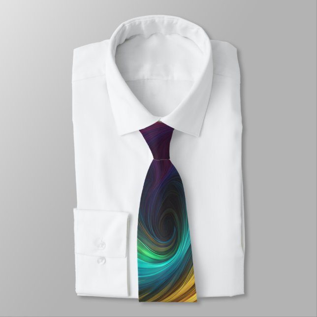 Farbiger Regenbogen-Swirl Krawatte (Gebunden)