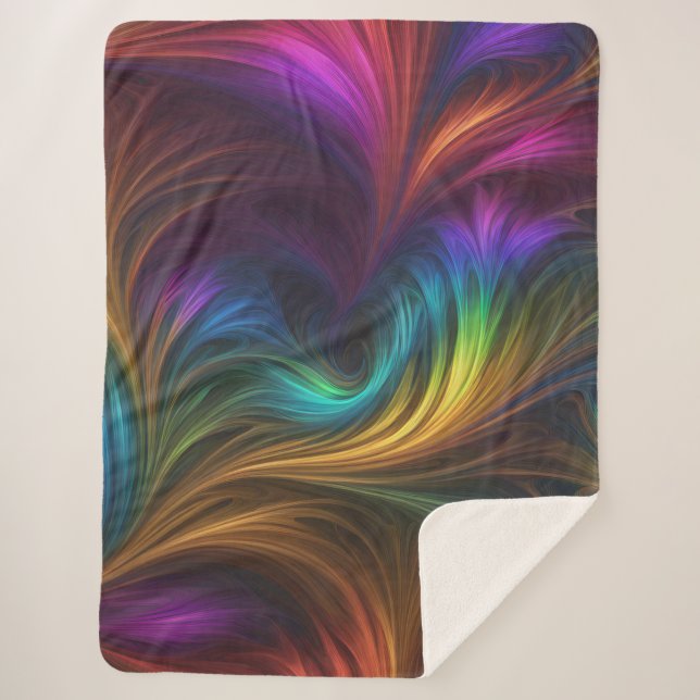 Farbiger Regenbogen-Swirl Sherpadecke (Vorderseite)