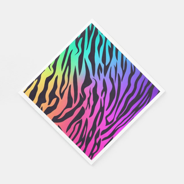 Farbiger Regenbogen-Tiger Serviette (Ecke)