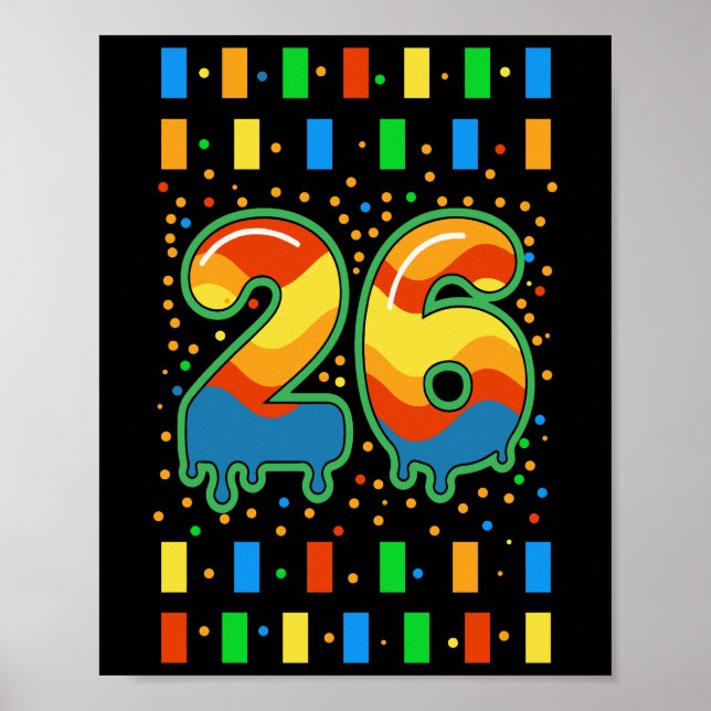 Farbiger Regenbogen-Tropfen Nummer 26  Poster (Vorne)