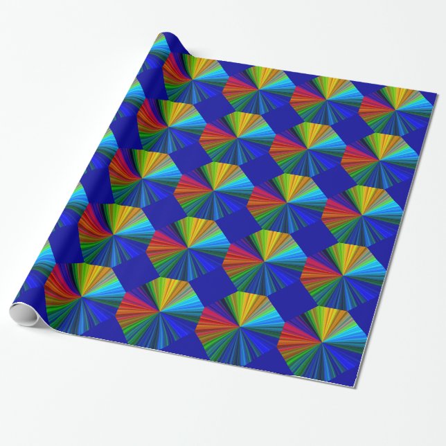 Farbiger Regenbogen Vortex Geschenkpapier (Ungerollt)