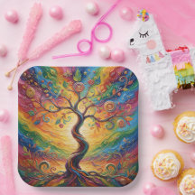 Farbiger Regenbogenbaum abstrakt