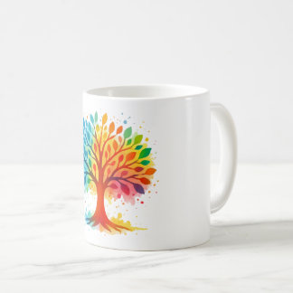Farbiger Regenbogenbaum-des-Lebens-Becher | Lebend Kaffeetasse