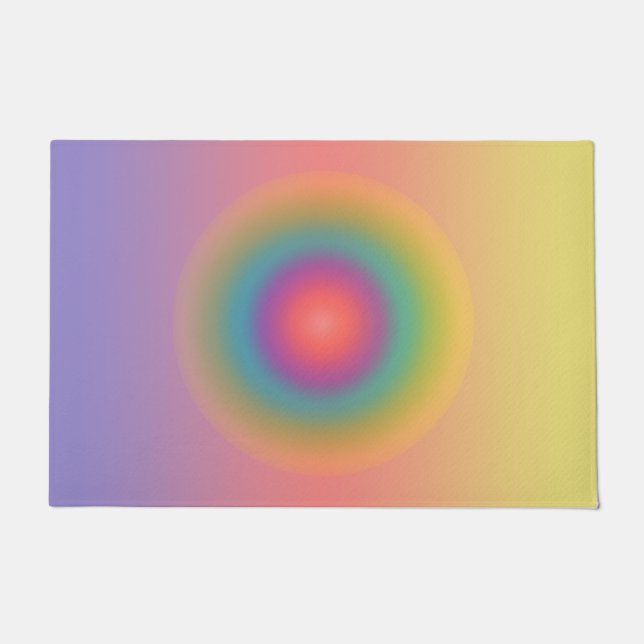 Farbiger Regenbogenkonzentrischer Circle Space Fußmatte (Vorderseite)