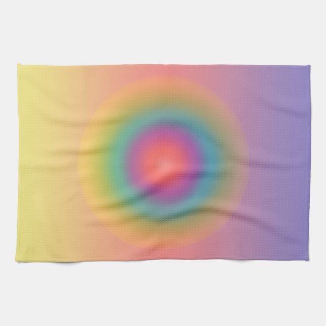 Farbiger Regenbogenkonzentrischer Circle Space Geschirrtuch (Horizontal)
