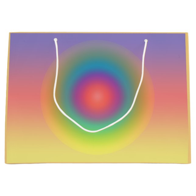 Farbiger Regenbogenkonzentrischer Circle Space Große Geschenktüte (Vorderseite)
