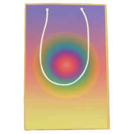 Farbiger Regenbogenkonzentrischer Circle Space Mittlere Geschenktüte