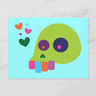 Farbiger Regenbogenschädel Postkarte